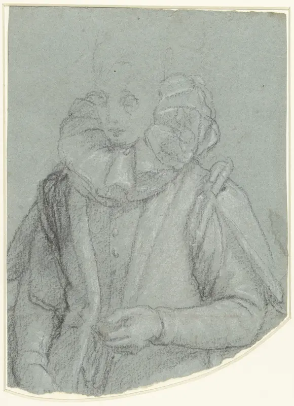 Studie voor een portret van een dame met een brede kraag Wall Art by anonymous - High-Resolution Digital Print