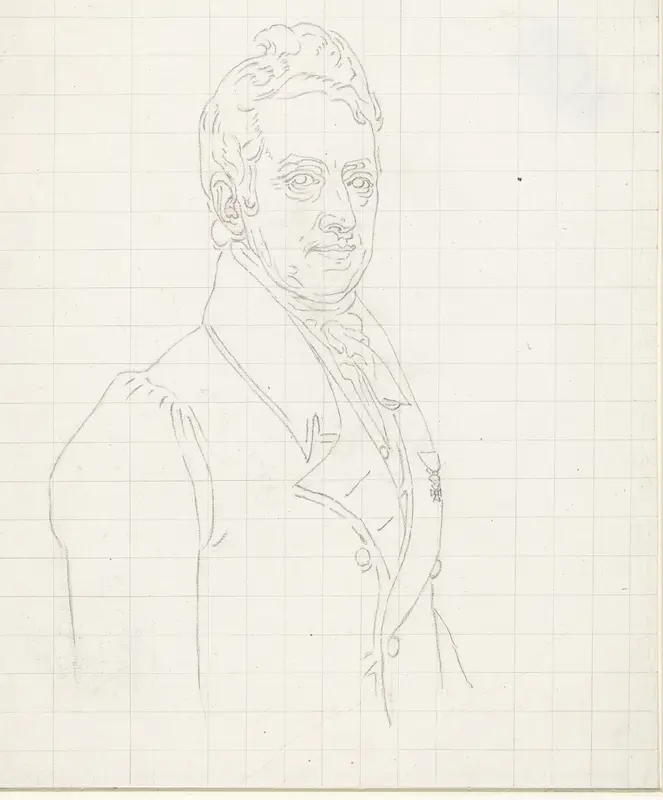 Studie voor het portret van Guillian Daniël Crommelin Wall Art by Charles Howard Hodges - High-Resolution Digital Print