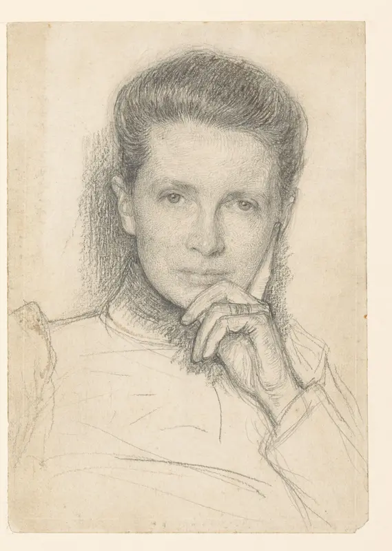 Studie voor het portret van mevrouw K.C. Boxman-Winkler Wall Art by Jan Veth - High-Resolution Digital Print