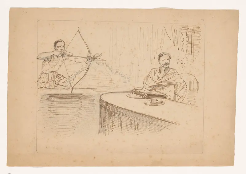 Studie voor spotprent 'Motie van orde van den Heer van Kerkwijk', 1878 Wall Art by Johan Michaël Schmidt Crans - High-Resolution Digital Print