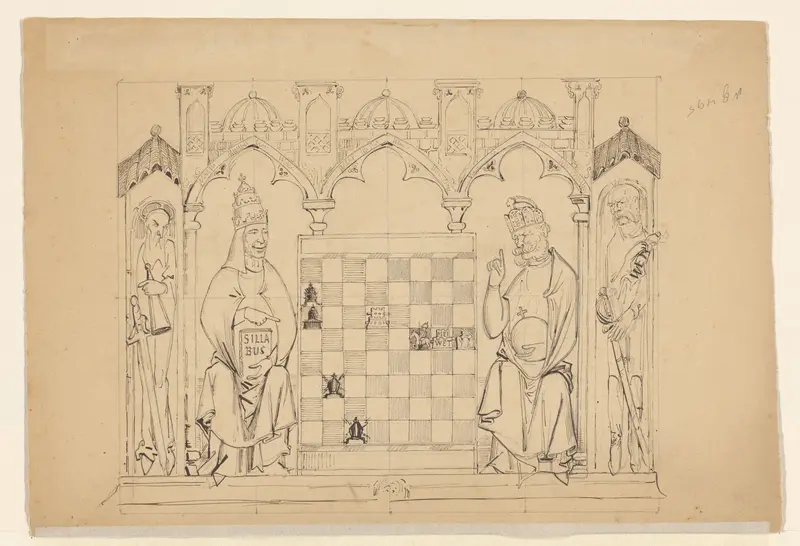 Studie voor spotprent op Bismarck en de paus, 1878 Wall Art by Johan Michaël Schmidt Crans - High-Resolution Digital Print