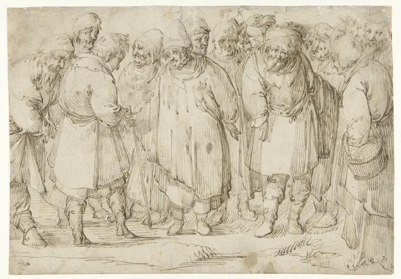 Studieblad met 16 staande figuren Wall Art by Unknown - High-Resolution Digital Print