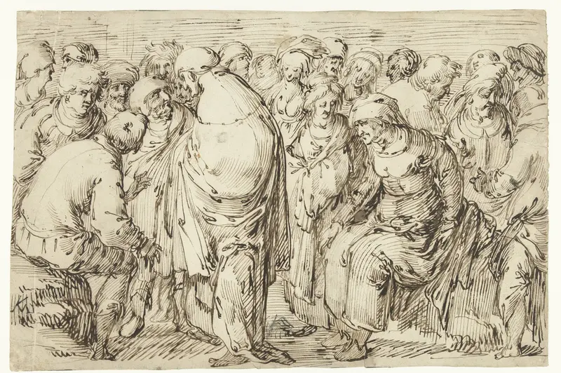 Studieblad met 21 staande en zittende figuren Wall Art by Unknown - High-Resolution Digital Print