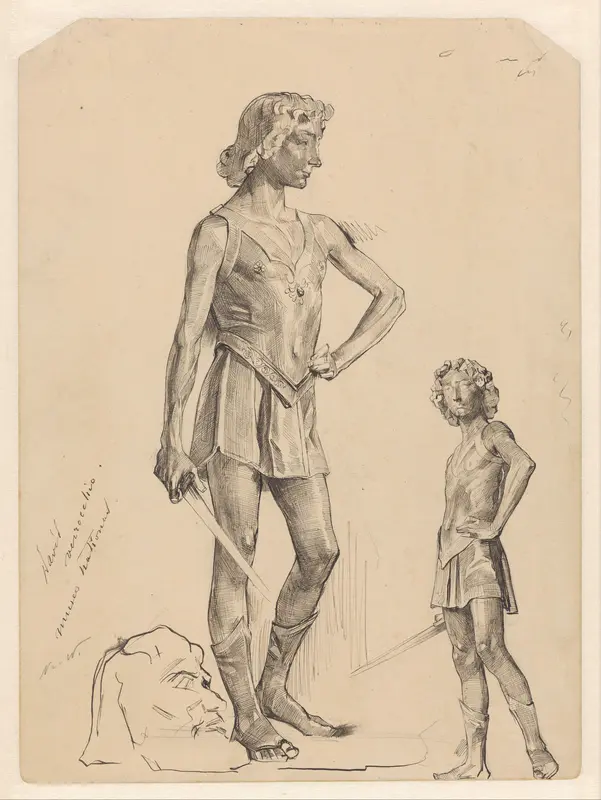 Studieblad met beeld van David Wall Art by Unknown - High-Resolution Digital Print