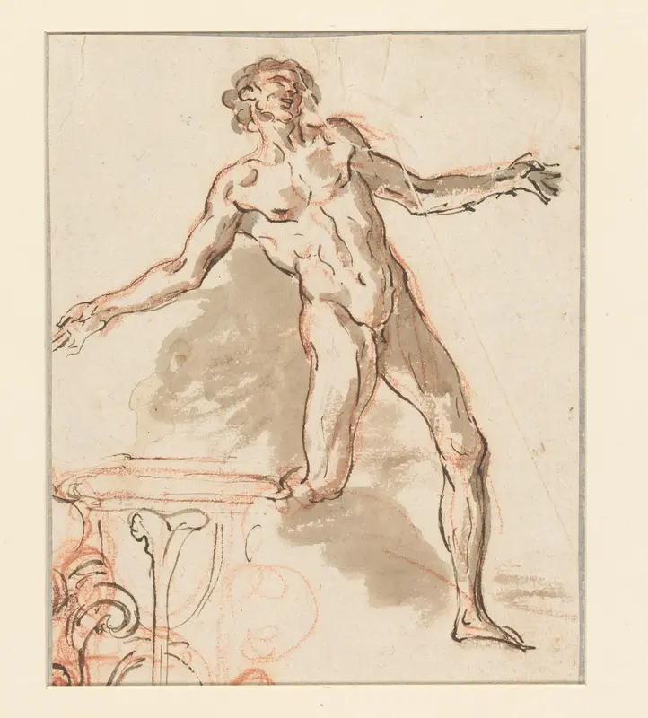 Studieblad met dansende jongeling Wall Art by Unknown - High-Resolution Digital Print
