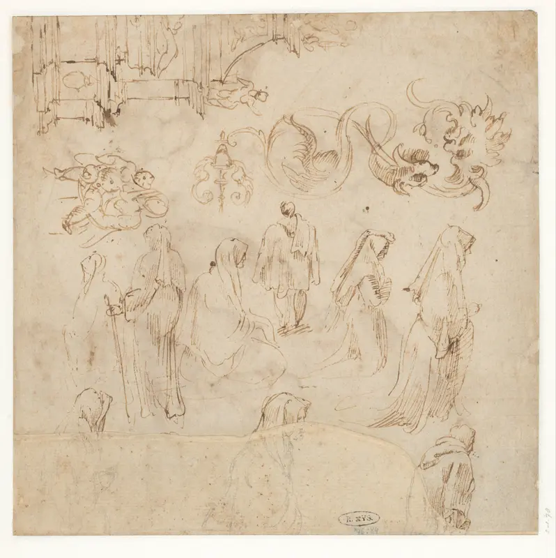 Studieblad met deel van graftombe Wall Art by Maarten van Heemskerck - High-Resolution Digital Print