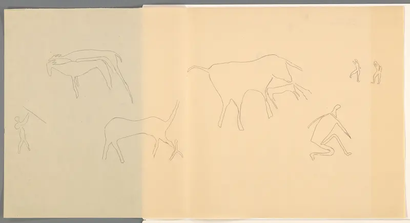 Studieblad met dieren en figuren Wall Art by anonymous - High-Resolution Digital Print
