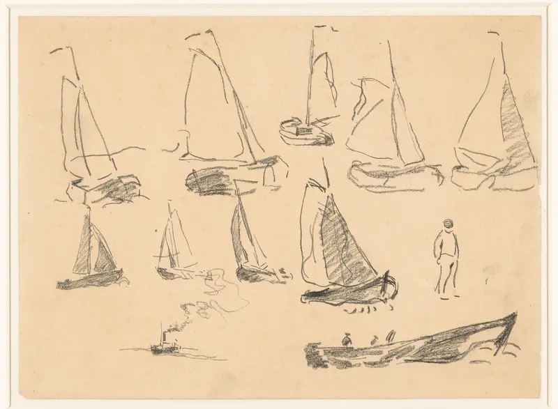 Studieblad met diverse boten Wall Art by Willem Bastiaan Tholen - High-Resolution Digital Print