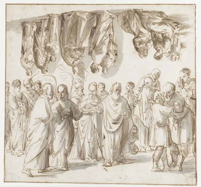 Studieblad met diverse figuren Wall Art by Pieter Jansz - High-Resolution Digital Print
