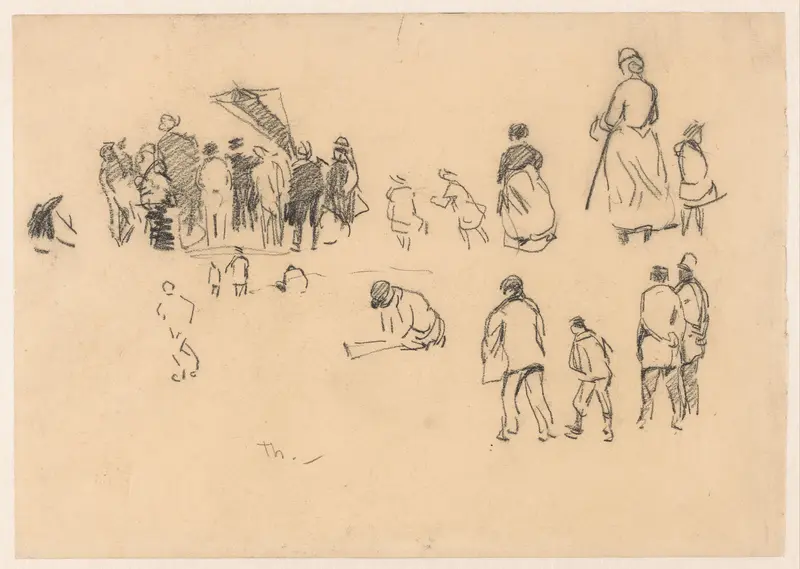 Studieblad met diverse toeschouwers op de rug gezien Wall Art by Willem Bastiaan Tholen - High-Resolution Digital Print