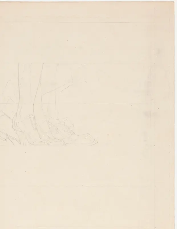 Studieblad met drie benen en geschoeide voeten Wall Art by Unknown - High-Resolution Digital Print