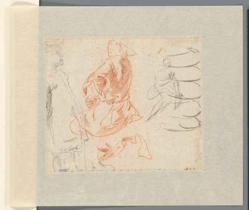 Studieblad met een paardrijdende man en een staande jongen Wall Art by Adriaen van de Velde - High-Resolution Digital Print