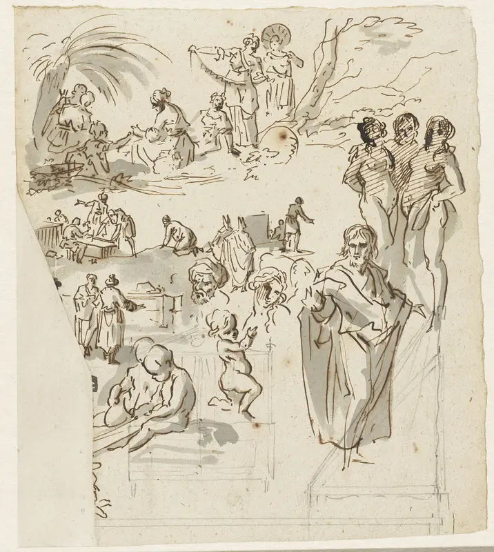 Studieblad met figuren Wall Art by Jurriaan Andriessen - High-Resolution Digital Print