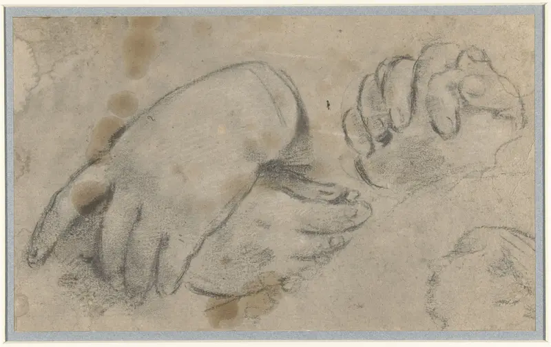 Studieblad met handen Wall Art by Unknown - High-Resolution Digital Print