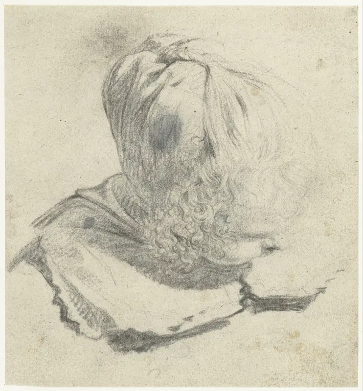 Studieblad met kop van een meisje, naar rechts, van bovenaf gezien Wall Art by Unknown - High-Resolution Digital Print