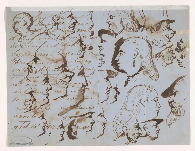 Studieblad met koppen Wall Art by Johannes Tavenraat - High-Resolution Digital Print
