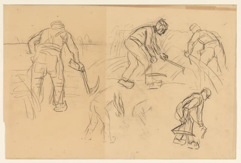 Studieblad met maaiers Wall Art by Ferdinand Hart Nibbrig - High-Resolution Digital Print