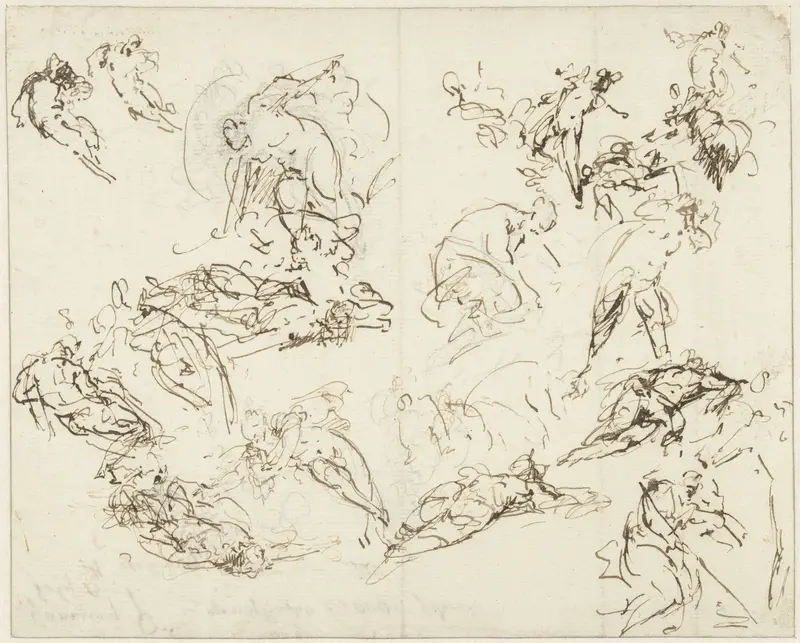 Studieblad met menselijke figuren Wall Art by Jacob de Wit - High-Resolution Digital Print
