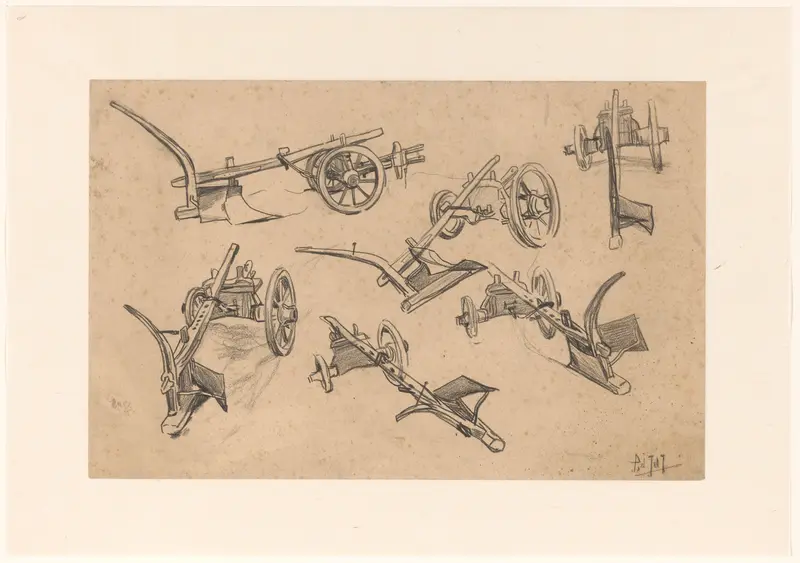 Studieblad met ploegen Wall Art by Pieter de Josselin de Jong - High-Resolution Digital Print