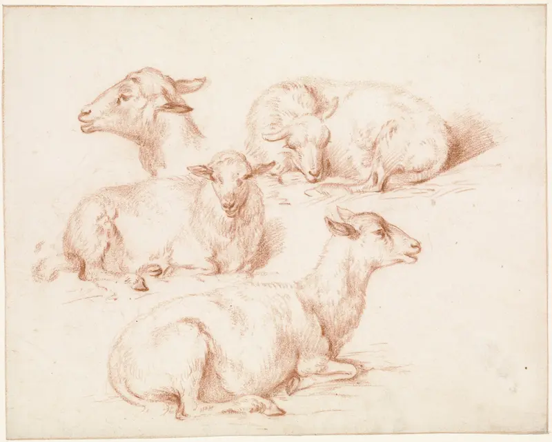 Studieblad met schapen Wall Art by Pieter Jan Guise - High-Resolution Digital Print