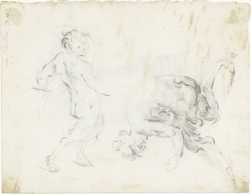 Studieblad met twee saters Wall Art by Moses ter Borch - High-Resolution Digital Print