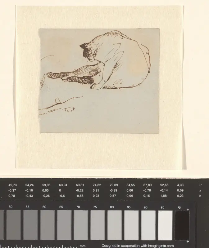 Studieblad met zich krabbende kat Wall Art by Guillaume Anne van der Brugghen - High-Resolution Digital Print