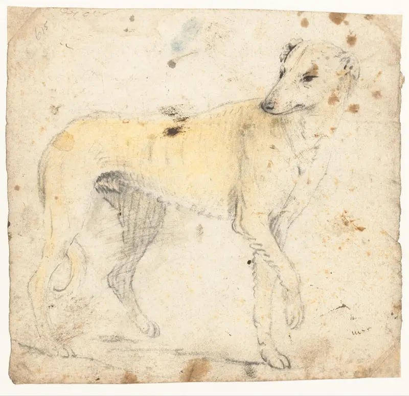 Studieblad van een lopende hond Wall Art by Unknown - High-Resolution Digital Print