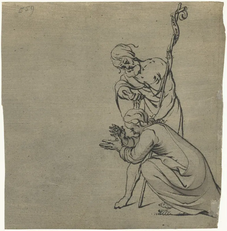 Studieblad voor of naar De doop van Christus Wall Art by Gerard ter Borch (I) - High-Resolution Digital Print
