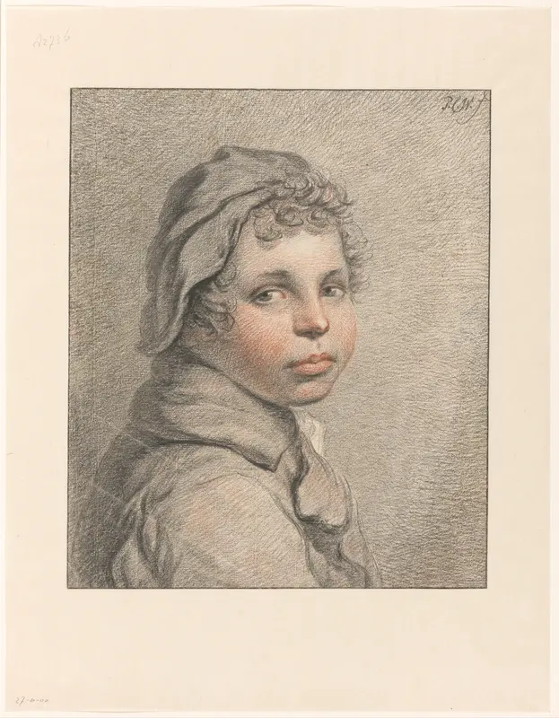 Studiekop van een jongen Wall Art by Unknown - High-Resolution Digital Print