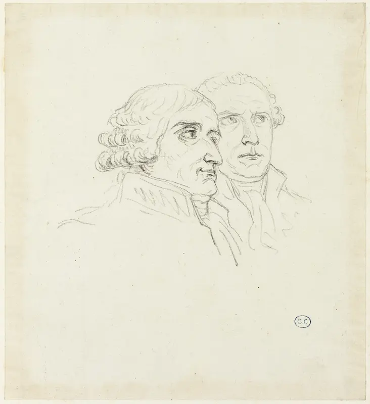Studies for Distribution of Eagles: The Archi-Chancelier, Cambacérés and the Archi-Trescrier, Lebrun Wall Art by Jacques Louis David - High-Resolution Digital Print
