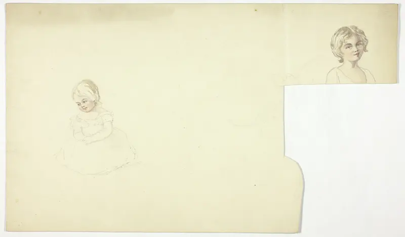 Studies for Portraits of Two Young Girls Wall Art by Elizabeth Murray - High-Resolution Digital Print