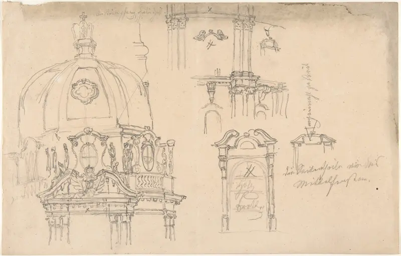 Studies of a monument Wall Art by Anonymous, German, 19th century - High-Resolution Digital Print