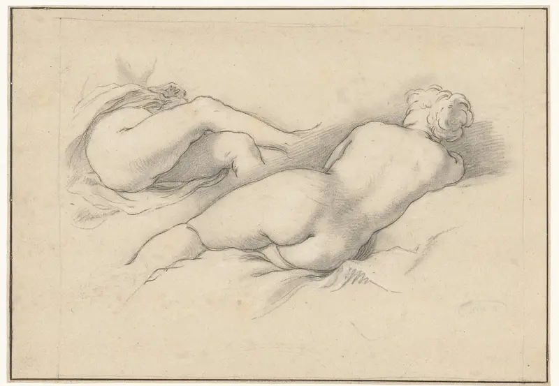 Studies of a Reclining Female Nude Wall Art by Abraham Bloemaert - High-Resolution Digital Print