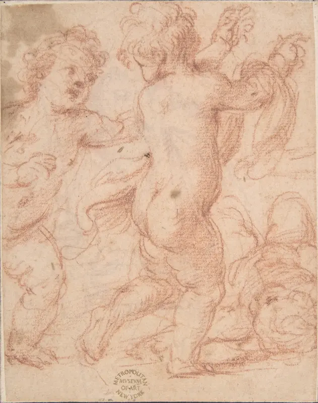 Studies of Children Wall Art by Anonymous, Italian, Roman-Bolognese, 17th century - High-Resolution Digital Print