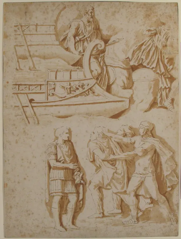 Studies of Details from Trajan's Column Wall Art by Nicolas Poussin - High-Resolution Digital Print