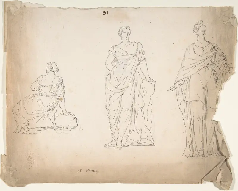 Studies of Female Statues Wall Art by Anonymous, French, 18th century - High-Resolution Digital Print