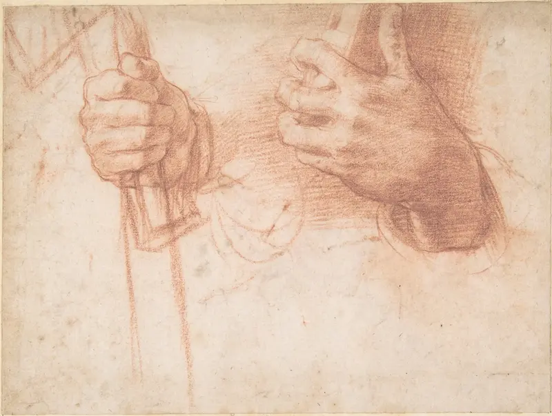 Studies of Hands Wall Art by Andrea del Sarto (Andrea d'Agnolo) - High-Resolution Digital Print