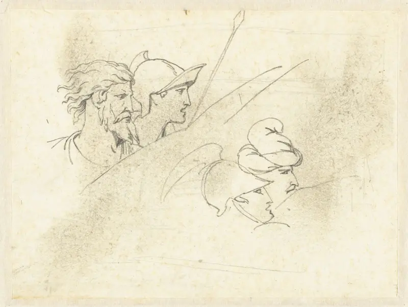 Studies van antieke krijgers Wall Art by David Pièrre Giottino Humbert de Superville - High-Resolution Digital Print