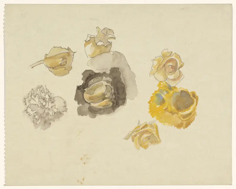 Studies van bloemen in geel Wall Art by Carel Adolph Lion Cachet - High-Resolution Digital Print