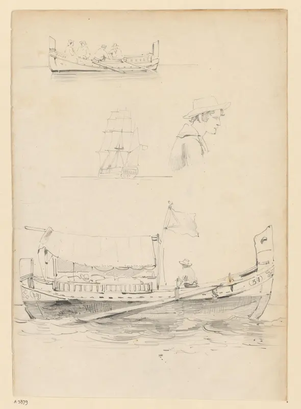 Studies van de boot van de loods Wall Art by Willem Anthonie van Deventer - High-Resolution Digital Print