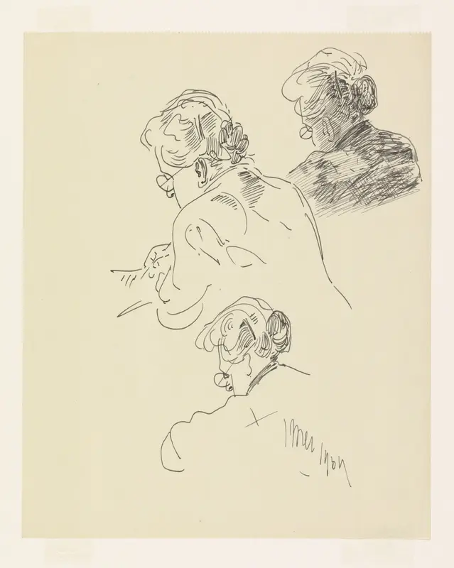 Studies van de echtgenote van Carel Adolph Lion Cachet, handwerkend Wall Art by Carel Adolph Lion Cachet - High-Resolution Digital Print