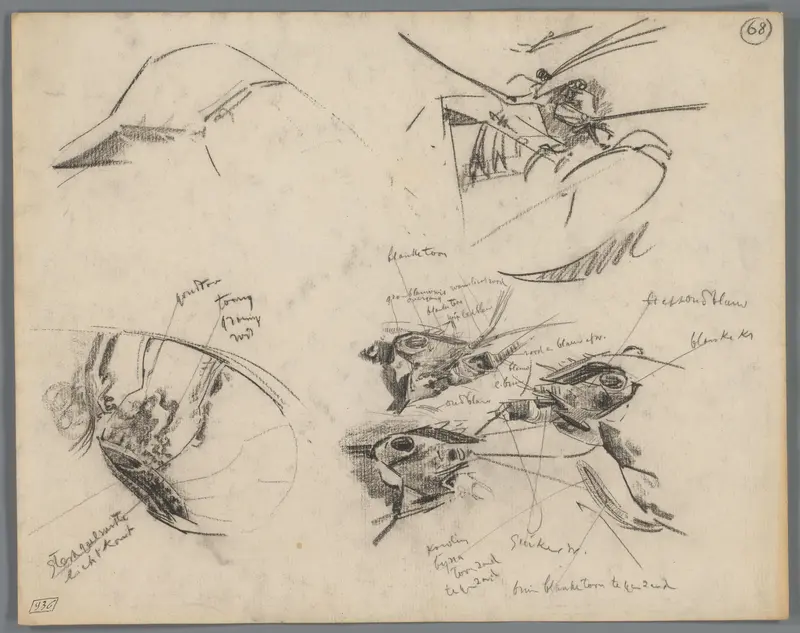 Studies van de kop van een kreeft Wall Art by Gerrit Willem Dijsselhof - High-Resolution Digital Print