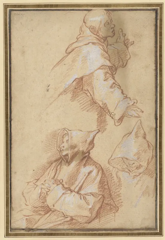 Studies van drie kluizenaars Wall Art by Abraham Bloemaert - High-Resolution Digital Print