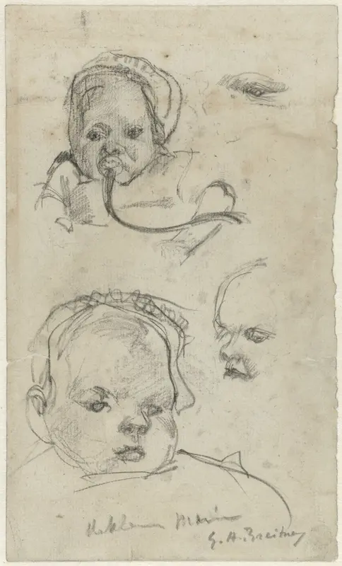 Studies van een baby Wall Art by George Hendrik Breitner - High-Resolution Digital Print
