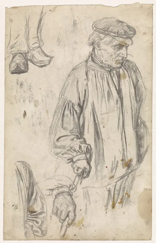 Studies van een boer met een stok Wall Art by Thomas Simon Cool - High-Resolution Digital Print