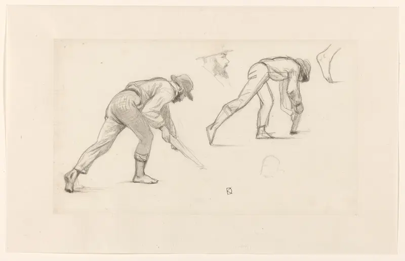 Studies van een bukkende man Wall Art by Johan Daniël Koelman - High-Resolution Digital Print
