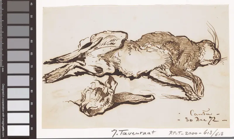 Studies van een dode haas Wall Art by Johannes Tavenraat - High-Resolution Digital Print