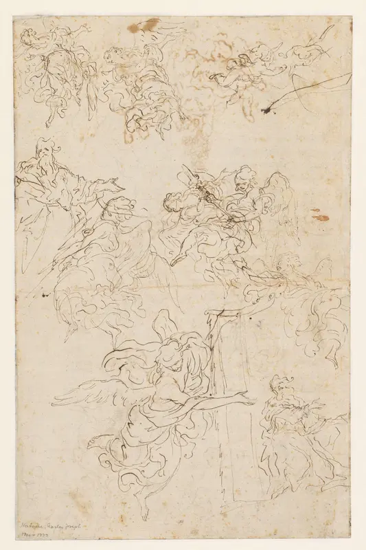 Studies van een heilige en van engelen Wall Art by Charles Joseph Natoire - High-Resolution Digital Print
