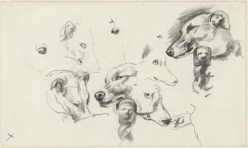 Studies van een hondenkop Wall Art by Guillaume Anne van der Brugghen - High-Resolution Digital Print