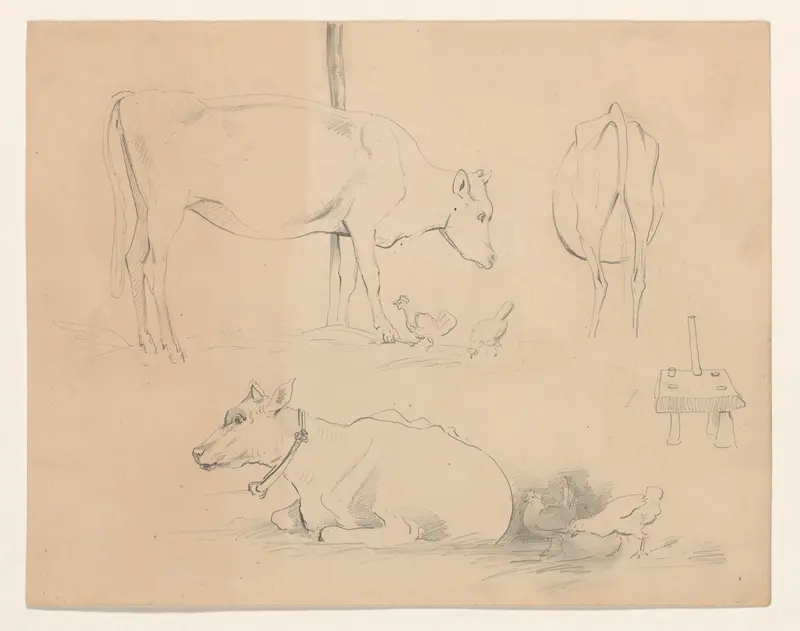 Studies van een kalf Wall Art by Johannes Tavenraat - High-Resolution Digital Print